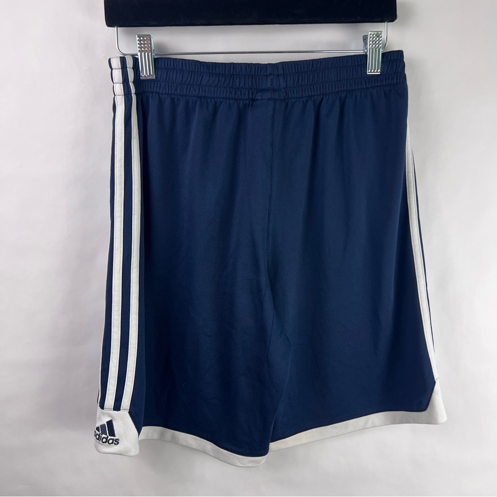 Adidas Climalite Youth Shorts Navy Blue White Stripes Mesh XL 18 Athletic - Picture 6 of 12
